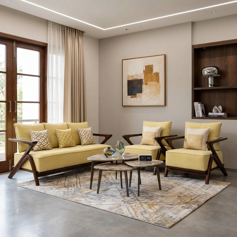 Grasshopper Wooden Sofa Set 311