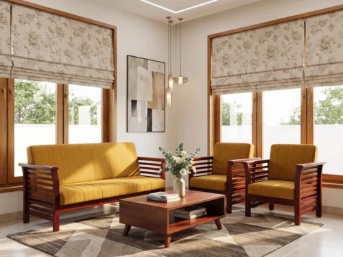 U Wooden Sofa Set 311 In Mahagany