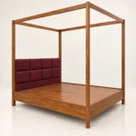 Aurelio Queen Size Canopy Cot In Teak Wood 7