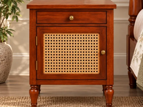 Baikal Bed Side Table In Teak Wood 1