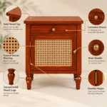 Baikal Bed Side Table In Teak Wood