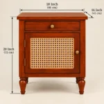 Baikal Bed Side Table In Teak Wood 2