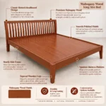 Faro B2 King Size Bed In Mahogany Wood 1