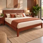 Faro B2 King Size Bed In Mahogany Wood 3