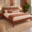 Faro B2 King Size Bed In Mahogany Wood 3