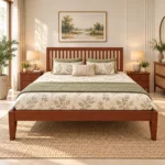 Faro B2 King Size Bed In Mahogany Wood 4