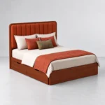 Lilly B2 Wooden King Size Bed With Storage In Mahogany Wood 3