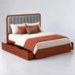 Lilly B2 Wooden King Size Bed With Storage In Mahogany Wood 9